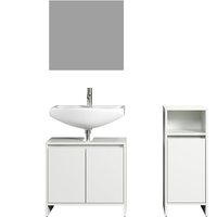trendteam smart living - Badezimmerkombination Badmöbel - Badezimmer - Basix - Aufbaumaß (BxHxT) 107 x 164 x 28 cm - Farbe Weiß - 170902001