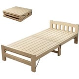 ChengBeautiful Klappbett Holzklappbett als Platzsparend for Kinder Multifunktions-Gästebett Tragbare Side Bett einfache Lagerung for Büro oder zu Hause Nap (Farbe : Natural, Size : 195x80cm)