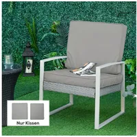 Outsunny Sitzkissen 56 x 52 x 7 cm hellgrau 2-tlg.