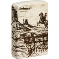 Zippo Sturmfeuerzeug - Wild West Scene, 540°, Color Image - Nachfüllbar - Wiederverwendbar - Windfestes Design - Geschenkbox - Made in USA