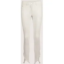Madeleine Verkürzte 5-Pocket-Hose mit Fransen in wollweiß | Gr.: 22