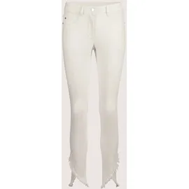 Madeleine Verkürzte 5-Pocket-Hose mit Fransen in wollweiß | Gr.: 22