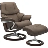Stressless Relaxsessel "Reno", braun (mole batick), B:79cm H:99cm T:75cm, Leder BATICK: BATICK ist ein leicht korrigiertes, durchgefärbtes und genarbtes Möbelleder, bei dem die meisten Unebenheiten und Spuren in der Regel entfernt wurden.