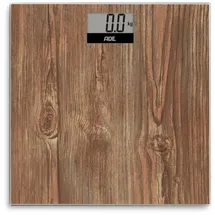 ADE Digitale Körperwaage in gemütlicher Holzoptik | großes Display | rutschhemmende Wiegefläche aus Sicherheitsglas | genaue Wiegeergebnisse