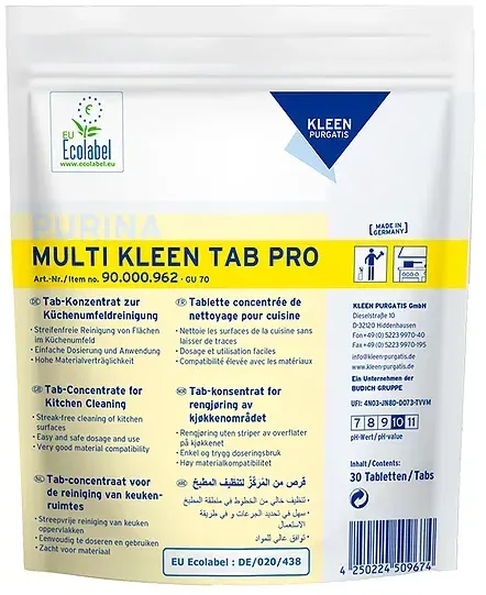 Fettlöser Kleen Purgatis Purina Multi Kleen Tab Pro 30 Stück innovative hochkonzentrierte Fettlöser Tabs