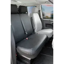 Walser Transporter Sitzbezüge Auto für VW T5, Doppelbank vorne klappbar, Sitzbezüge aus Kunstleder, Sitzschoner, Sitzauflagen Set für Van