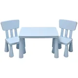 Costway Kindersitzgruppe 3 tlg. Kunststoff blau/weiß