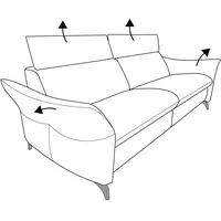 Sofa 3 Sitzer MAINSTADT (BHT 224x92x95 cm) - Bezug: Lederlook - BHT 224x92x95 cm