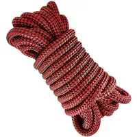 Polyester Seil Schwarz 12 MM. Rope Paracord, Kletterseil. Nylonseil für Outdoor, Garten und DIY. 10M. Rot&Schwarz