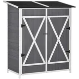 Outsunny Gartenschrank,, - 139Lx75Wx60Hcm - grauweiß,