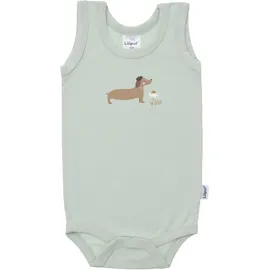 LILIPUT Body "Dackel", Mädchen, Gr. 74/80, EURO-Größen, grün (hellgrün), 95% Baumwolle, 5% Polyester, bedruckt, Rundhals, Bodys Body, 2er-Pack mit bequemem Rundhalsausschnitt