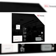 ALLboards Glas Magnettafel 80 x 60 cm Schwarz