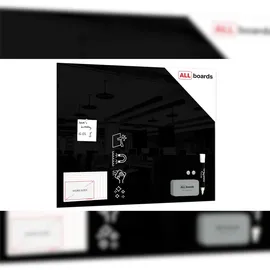 ALLboards Glas Magnettafel 80 x 60 cm Schwarz