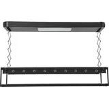 Elektrischer ausziehbarer Decken-Wäscheständer - 35 kg Tragkraft - 8 Stangen - 2 LED-Lampen - Leiser Motor - Fernbedienung - Schwarz