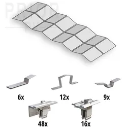 Prior PV Ost-West Flachdach-Aufständerungs-Set 8x2 Solarmodule
