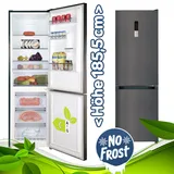 Kühl Gefrierkombination NoFrost Dark Inox Look 185,5 cm Display Umluft Inverter