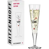 Ritzenhoff & Breker RITZENHOFF Champagnerglas 200 ml - New York Edition Champusflöte, Sektglas mit Motiv bunt - Made in Germany