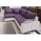 Collection AB Eckcouch Kunstleder 2-Sitzer Grau/Lila