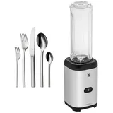 WMF Smoothie-Maker Kult X Mix & Go Mini und Tavira Besteck Set 60-teilig, Set