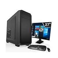 SYSTEMTREFF Office Komplett PC Set AMD Ryzen 5 5600G 6x4.4GHz | AMD RX Vega 7 4K HDMI DX12 | 512GB M.2 NVMe | 16GB DDR4 RAM | WLAN Silent Desktop Paket Computer Rechner für Büro Business Multimedia