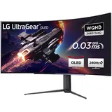 LG Electronics 45GR95QE-B UltraGear Gaming Monitor 45" (113 cm), Curved, OLED, 3440 x 1440, 21:9, WQHD 1440p, 98,5% DCI-P3, HDR10, 0,03 ms GtG - Schwarz