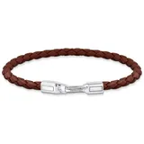 Thomas Sabo A2147-682-2 Unisex Lederarmband Braun Silber, 19 cm