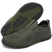 DANNTO Herren Barfußschuhe Wanderschuhe Minimalistische Sneakers Zero Drop mit Wide Toe Box Traillaufschuhe für Running Fitness(Grün,40) - 40 EU