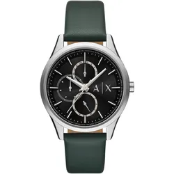 Multifunktionsuhr ARMANI EXCHANGE, grün (grün, schwarz), Armbanduhren, Herren, Quarzuhr, Armbanduhr, Herrenuhr, analog, Edelstahlarmband