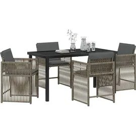 vidaXL Gartenmöbel-Set 5-tlg. Grau