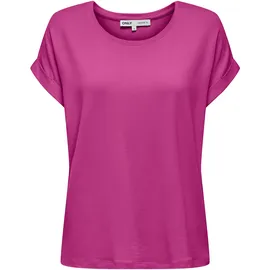 Only T-Shirt ONLMOSTER – Kurzarmshirt mit Aufschlag und klassischem Look Viskosemischung, regular fit lila S (36)