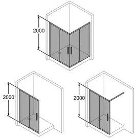 Hüppe Vita pure Schiebetür 1-teilig mit festem Glaselement B: 138,5 - 142,5 H: 200 cm, mit Anti-Plaque, Duschkabinen,