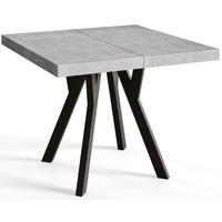 Quadratischer Esszimmertisch RICO, ausziehbarer Tisch, Größe: 100-200X100X77 cm, Wohnzimmertisch Farbe: Graphit, mit Holzbeinen in Farbe Schwarz