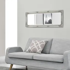 [en.casa] Wandspiegel Livorno 132x42 cm Ganzkörperspiegel im Eukalyptusholz Rahmen Antik Silber