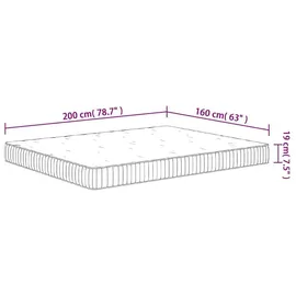 vidaXL Taschenfederkern 160 x 200 cm Mittel