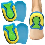 2 Paar Fersenpolster aus Silikongel, Fersensporn Einlagen Orthopädisch Fersenkissen, Soft Gel Einlegesohlen zur Linderung von Plantarfasziitis, Fersensporn und Achillesschmerzen (Blau, L (40-45))