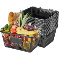 Vevor Einkaufskorb stapelbar 21 L 12er-Pack 21 x 30 x 25 cm Schwarz