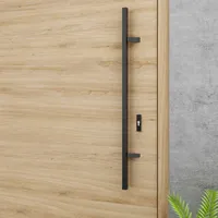 MS Beschläge - Außentürbeschlag Haustürbeschlag Stoßgriff Schwarz La 300mm