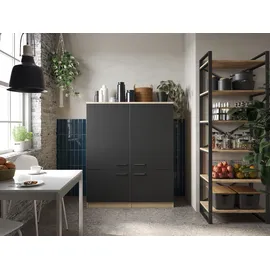 Respekta Merle Küchenmöbel-Set 120 x 60 x 144,9 cm Schwarz