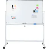 Mendler Whiteboard HWC-C85, Magnettafel Memoboard Pinnwand, mobil rollbar inkl. Zubehör ~ 150x100cm