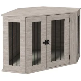 PawHut Hundehütte mit Kissen 104 x 55 x 63 cm Stahl Walnuss
