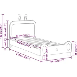 vidaXL Kinderbettgestell mit Kopfteil Rosa 80 x 200 cm PU
