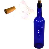 levandeo Sternfabrik Flaschenkorken mit 8er Micro LED Lichterkette bunt Länge 80cm