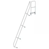 Günzburger MUNK zweiter Handlauf Aluminium-Treppe mit Plattform 60° 13 Stufen