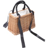 STOBAZA 1stk Blumenkorb Aus Rattan Geflochtener Aufbewahrungskorb Gewebter Vorratsbehälter Mädchenkorb Für Die Hochzeit Handtasche Aus Bambus Klein Reisen Beiläufig Abendessen Tasche Holz