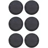 Novaliv 6x Schieferplatten I rund I 20x0,5 cm I Sushi Servierplatten Untersetzer Käseplatte Tischplatz Schiefer Geschirr Platte schwarz