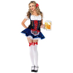 Leg Avenue Kostüm Sexy Blumen Dirndl blau XS