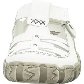 Rieker Damen Clog aus Leder offen mit Klettverschluss und Riricon Sohle L0396, Größe:40 EU, Farbe:Weiß - Weiß 40