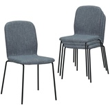 Albatros Esszimmerstühle 4er Set ENNA, grau - stapelbar, bequemer Polsterstuhl - Eleganter Küchenstuhl, Stuhl Esszimmer oder Esstisch Stuhl,