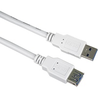 PremiumCord USB 3.0 SuperSpeed 5 Gbit/s A-A, MF, 9-polig, 5 m, Weiß, (ku3paa5w)