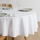 La Redoute Interieurs Runde Fleckabweisende Tischdecke Aus Baumwolle Scenario Weiss
